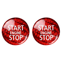 2X Carbon Fiber Engine Start Stop Button Interior Trim Cover Sticker for Cooper R55 R56 R57 R58 R59 R60 R61(A)