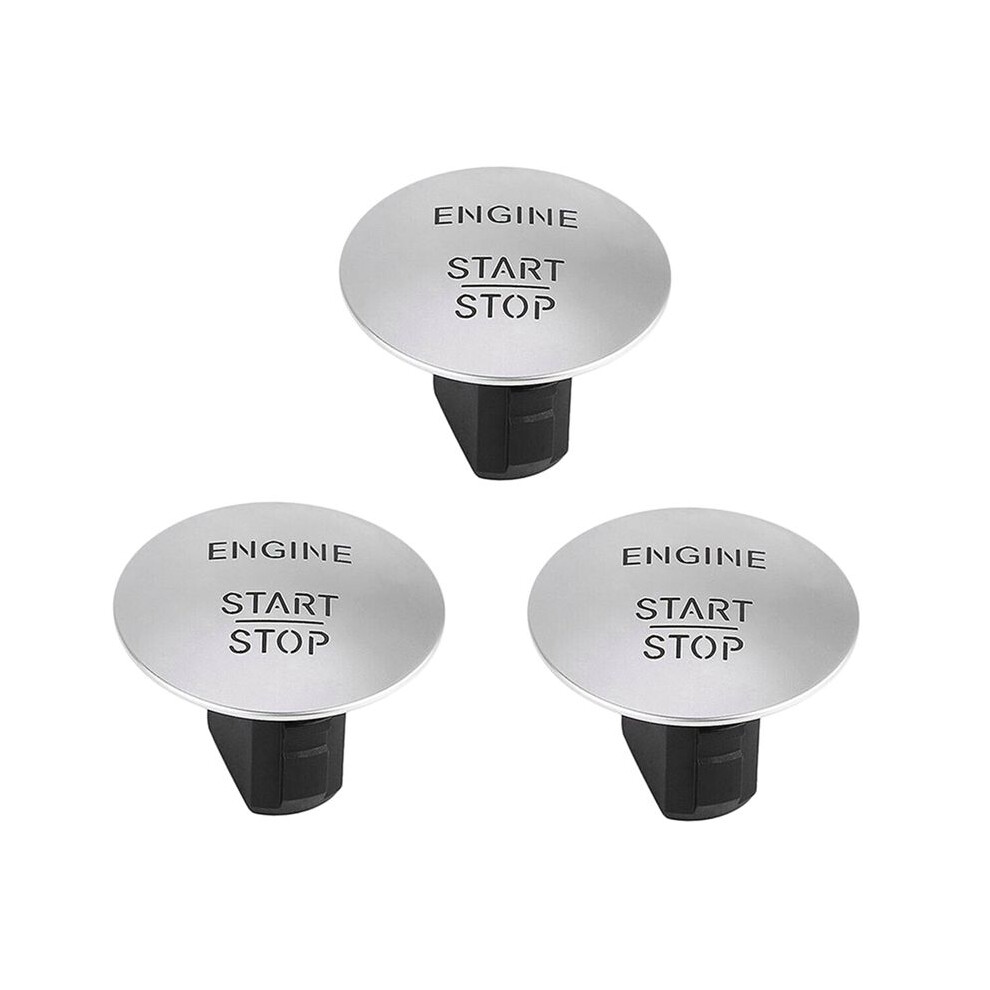 3X For - Push To Start Button Keyless Go Engine Start Stop Push Button Silver 6033541753788