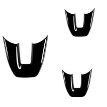 3X Car Glossy Black V Style Steering Wheel Panel Cover Trim Decoration Frame Sticker for Vezel HR-V HRV 2021 2022