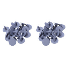 40 Pieces Gray Plastic Mat Against Vehicle Model Clips 7mm x 16mm x 24mm