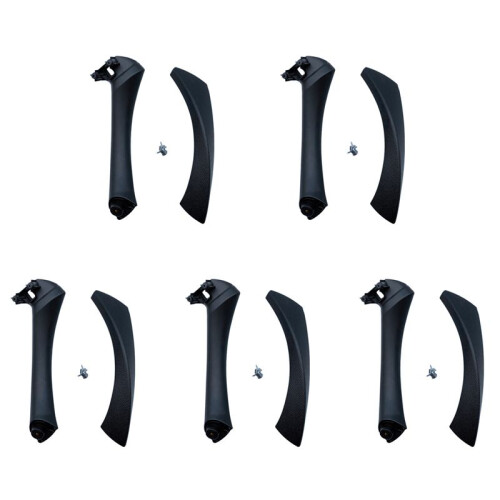 5X Car Right Interior Door Pull Handle with Cover Trim Replacement for  3 Series E90 E91 E92 2004-2012 Black