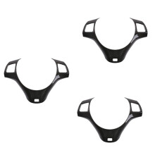 3X Car Interior Steering Wheel Decoration Cover Trim for- 3 Series E90 E92 E93 2005-2012 LHD