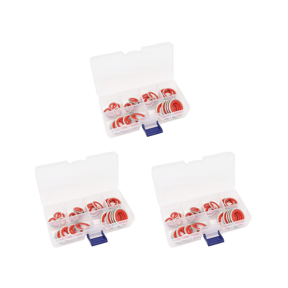 180Pcs A/C Gasket Assortment,Ac Compressor Seals Automotive Air Conditioning Compressor Port Seal Washer Kit 4713549653359