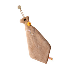 Cute Horse Pattern Velvet Fleece Hand Towel Super-Khaki