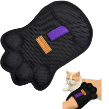 Gant de nettoyage des poils d'animaux en forme de patte-Noir