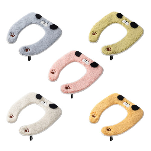 Toilet Lid Cover with Convenient Handle Keep Warm and-Pink 1