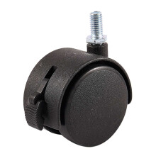2X Furniture Swivel Locking Caster 8mm Screw Stem 2-inch Dia Wheel Black