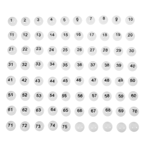 2Sets Plastik Kugeln 1-75 Nummeriert Für Party Raffle