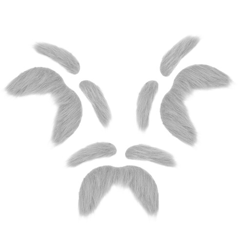 3Sets Grau Kostüm Bart Set Selbstklebend Für Alte Mann Cosplay Zubehör