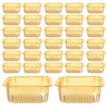 100Stk Goldene Mooncake Transportbox - Plastik Einweg Muffin Tray