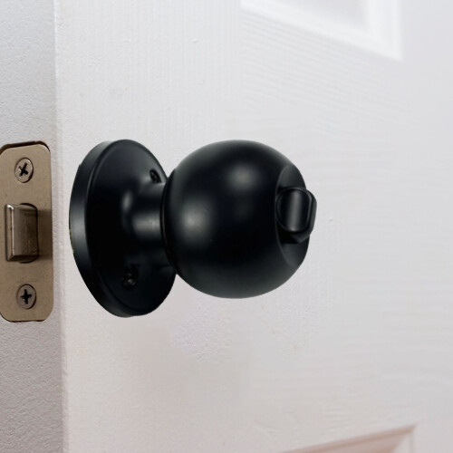 Security Bathroom Lock Round Handle for 30-50mm Doors 3 Keys Robust Build
