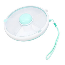 Contenitore per snack verde menta grande, rotazione a 360, con pressa, in ABS, porta frutta per bambini