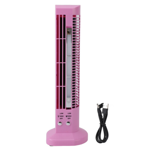 Mini Bladeless Desktop Fan with Light, Pink, USB Portable 1