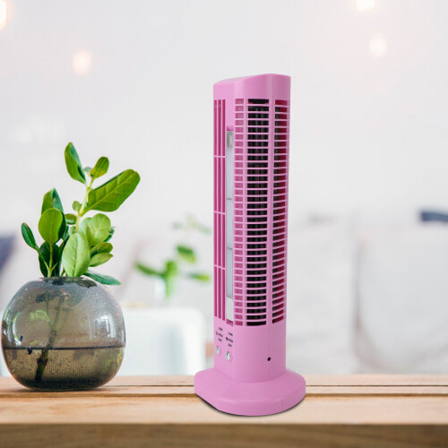 Mini Bladeless Desktop Fan with Light, Pink, USB Portable 2