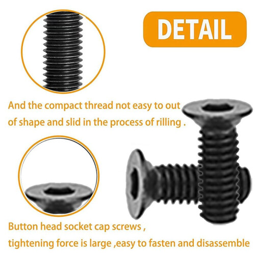 16 Pack M 4 T-Nut Metric Camming Screw Replacement Sets Compatible with Standard Rail Systems, with Thread Screws 1