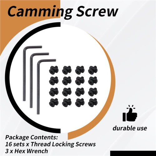 16 Pack M 4 T-Nut Metric Camming Screw Replacement Sets Compatible with Standard Rail Systems, with Thread Screws 2