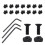 16 Pack M 4 T-Nut Metric Camming Screw Replacement Sets Compatible with Standard Rail Systems, with Thread Screws 6