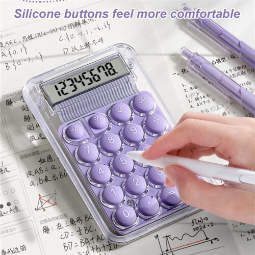 8 Digits Display Silence Widescreen  Calculator Students Portable Transparent Electronic Calculator Daily Use 1