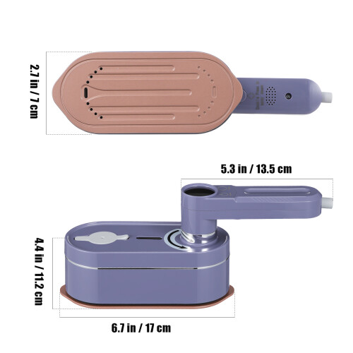 Défroisseur Main Violet Puissant ABS Aluminium Voyage 2