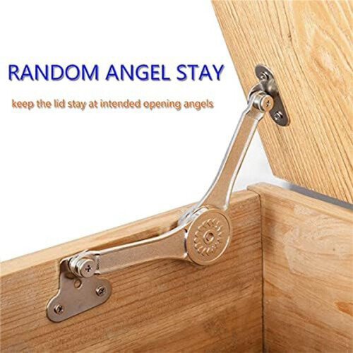 Heavy Duty Hinge Lid Support Hinge Hinge Soft Close Chest Hinge Support for Cabinet Kitchen Wardrobe 6 PCS 2