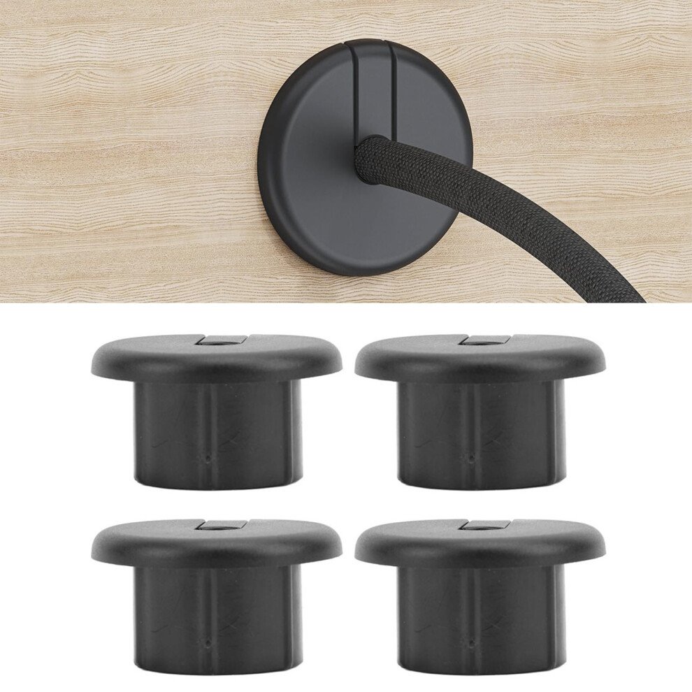 4Pcs Black Cable Pass Through Grommets For 1 Inch Rectangular Satellite V2 4621385433915