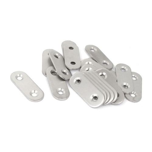 Stainless Steel Flat Bracket Straight Mending Fixing Plates 40mm 40Pcs 1