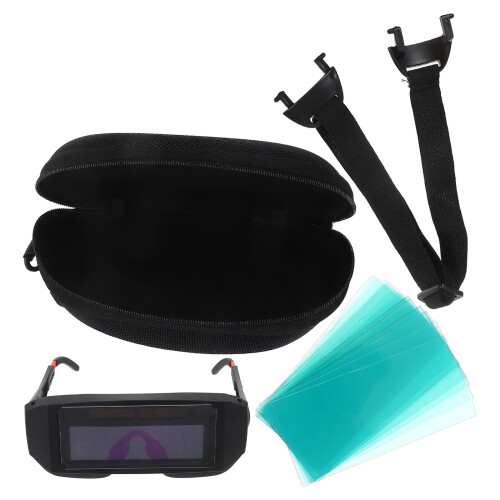 3Sets Black Automatic Darkening Welding Glasses Plastic Safety Goggles 1