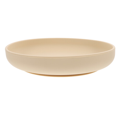 3Pcs Silicone Suction Plates Beige Lightweight Reusable Dinnerware Set 2
