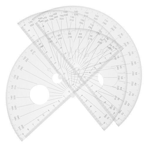 15Pièces Règle Angulaire Plastique Transparent Polyvalente 1