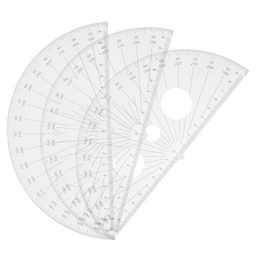 15Pièces Règle Angulaire Plastique Transparent Polyvalente 2