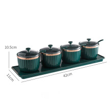 Gewürzbox Set Küche Goldrand 4 Behälter