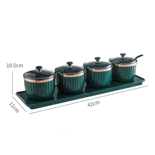Gewürzbox Set Küche Goldrand 4 Behälter