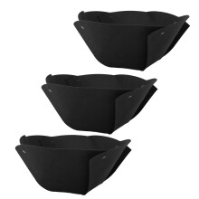 Set di 3 fodere per fioriere semiondulate da 14 pollici, per paraurti da muro, inserto per vaso, nero