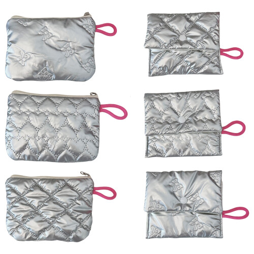Sacs de rangement modernes matelassés en argent, parfaits pour-3 1