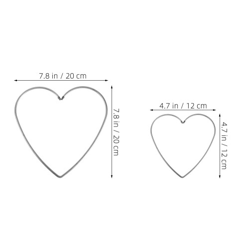 10Pcs Silver Heart Shaped Metal Hoops for Macrame Craft and Wall Decor 1
