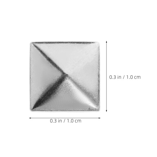 80Pcs Silver Square Pyramid Rivets Durable Four-Jaw Studs for Clothing 1