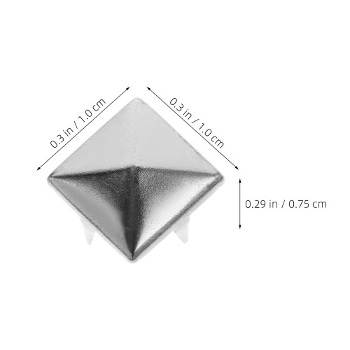 80Pcs Silver Square Pyramid Rivets Durable Four-Jaw Studs for Clothing 2