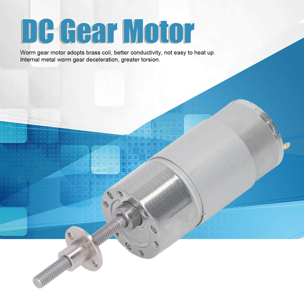 Aluminium Shell Worm Gear Motor 12V 12RPM