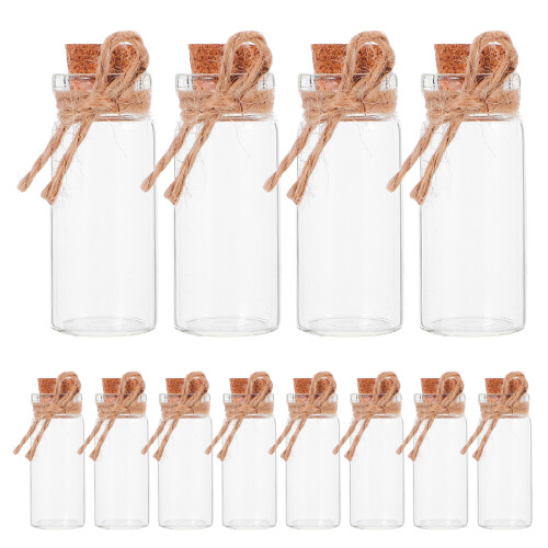 5Sets Mini Glasflaschen Mit Kork, Transparent, Für Und DIY