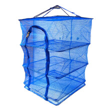 Folding Fish Drying Cage Blue Multi Layer 1pcs