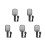 5Pièces Fer Électrique USB Portable Noir Aluminium 5
