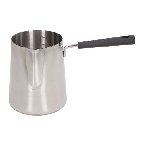 Pot à lait en acier inoxydable avec longue poignée