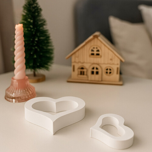 3Pcs Hollowed Heart Shape Silicone Molds For Resin Casting 2