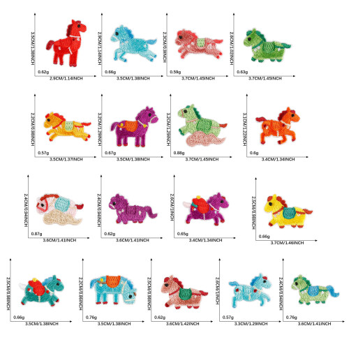 Patchs en tissu avec motifs de chevaux mignons, faciles à 2