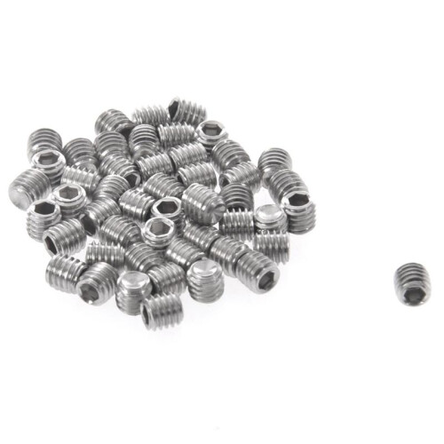 200Pcs M3X3mm Stainless Steel Hex Socket Set Cap Point Grub Screws Silver 1
