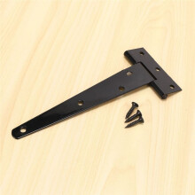 12 PCS 6 Inch Heavy Duty Door Hinges T-Strap Tee Shed Hinge Gate Hinges for Wooden Gates Hinges (Black)