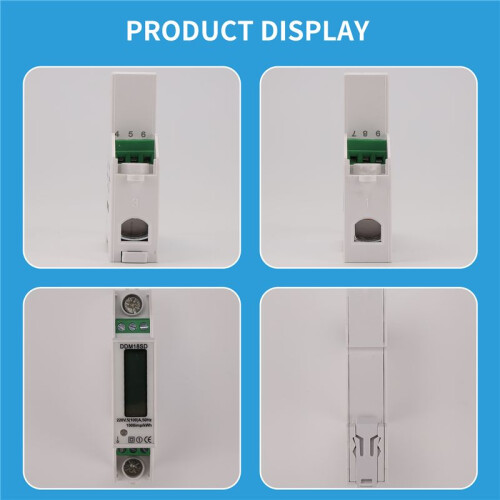 5-100A 220V  Meter Single Phase RS485 MODBUS Protocol LCD Backlit Display Din Rail Watt Meter  Meter 2