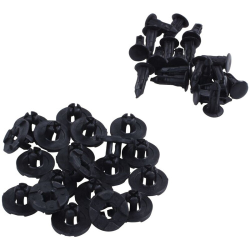 100 Pcs Plastic Rivets for Clip Screw Type Fastener, Black