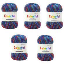 5Rolls Colored Acrylic Yarn Anti Pilling Dyed Milk-Section 8