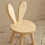 2X Small Board Stool, Cute Rabbit Ears Solid Wood Small Stool, Decorative Stool Children Chair 2
